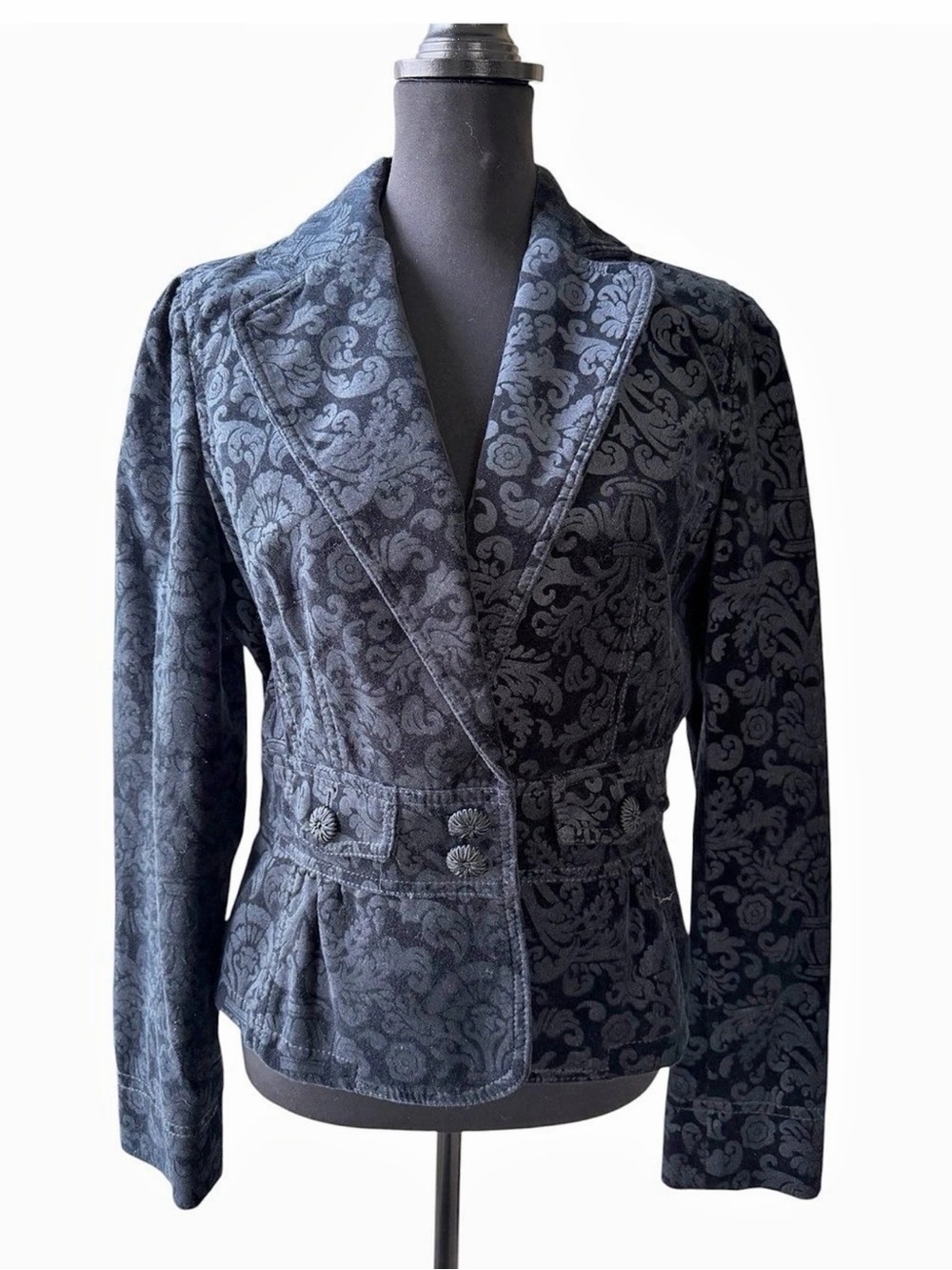 Ann Taylor LOFT Floral Velvet Cotton Blazer Coat Women’s Size 10 - Picture 3 of 11